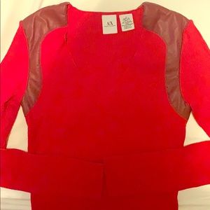 Red V-Neck Armani Exchange sweater